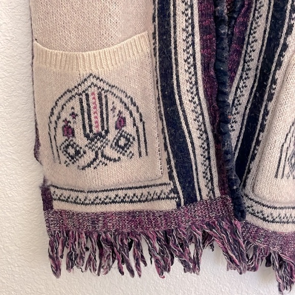 Anthropologie Angel of the North Lamaline Fringe Wool Vest Cardigan Sz XS/S - Picture 6 of 8